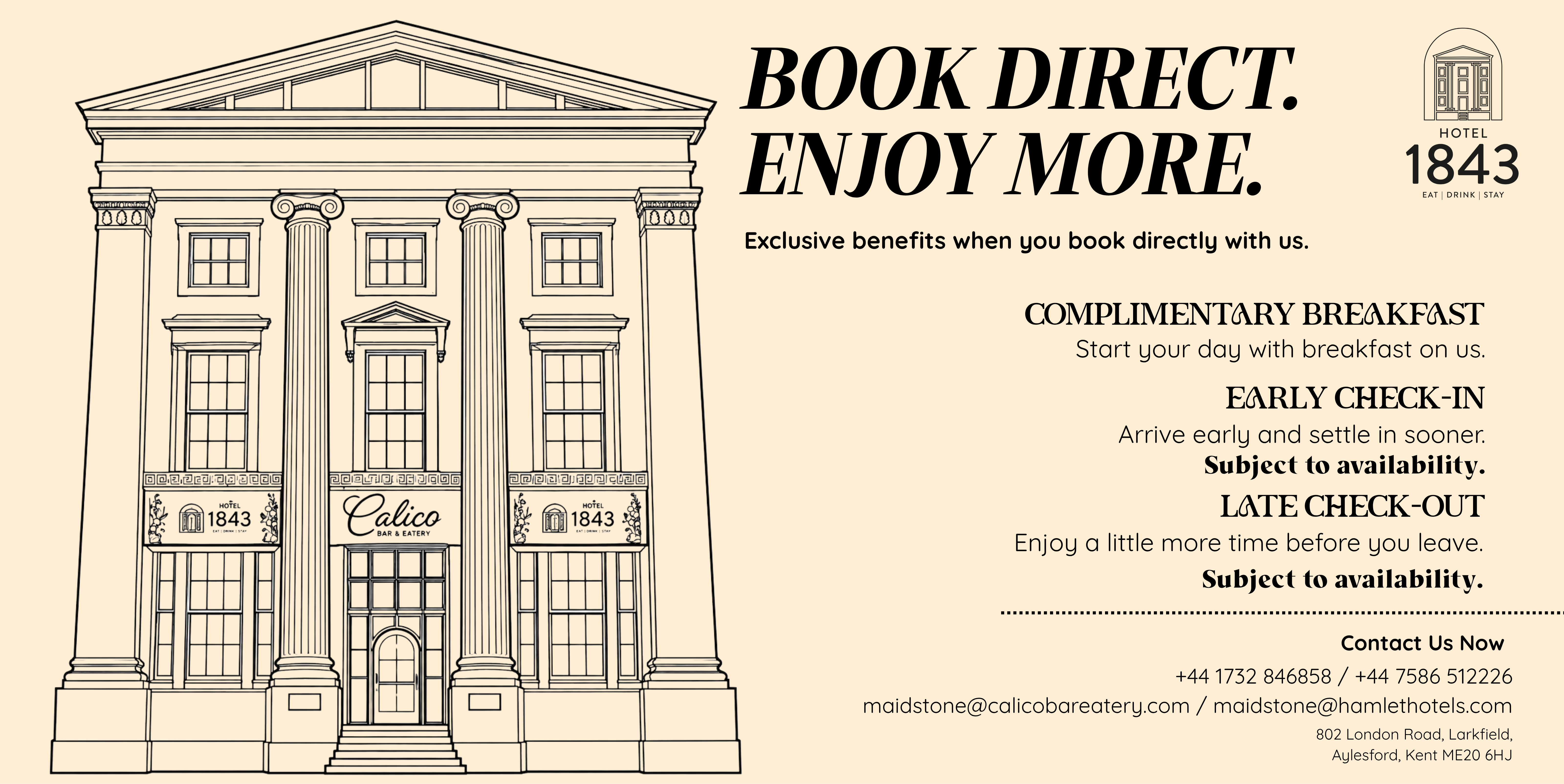 Book Direct with Hotel 1843 Reading – Best Rate Guarantee